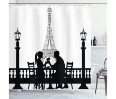 Couple in Dinner Paris Shower Curtain