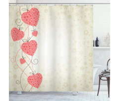 Abstract Motif Hearts Shower Curtain