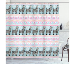 Patterned Alpaca Shower Curtain
