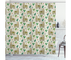 Flora and Fauna Motifs Shower Curtain