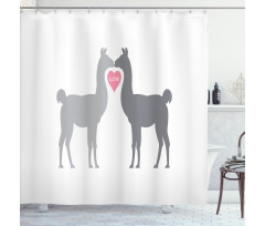 2 Animals in Love Shower Curtain