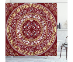 Meander and Flowers Shower Curtain