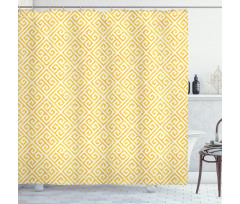 Yellow and White Maze Shower Curtain