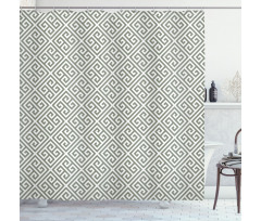 Geometric Sage Green Shower Curtain