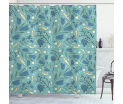 Aquarelle Floral Motif Shower Curtain