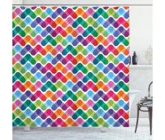Lively and Geometrical Shower Curtain