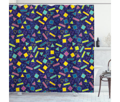 Retro 80s Memphis Fashion Shower Curtain