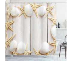 Rustic Wooden Backdrop Shower Curtain