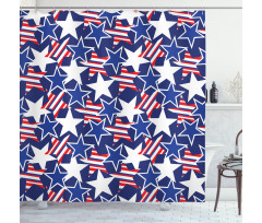 Patriotic American Star Shower Curtain