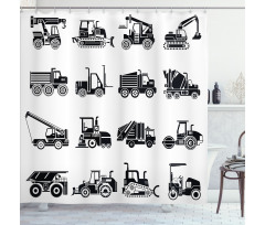 Heavy Machinery Mining Shower Curtain