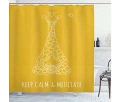 Meditating Giraffe Shower Curtain
