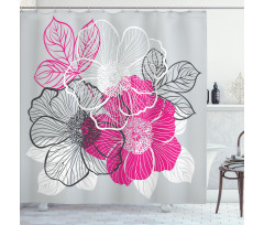 Abstract Bridal Peonies Shower Curtain