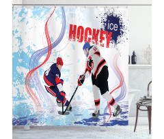 Players on Skating Rink Shower Curtain