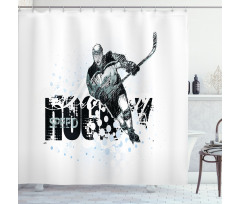 Grunge Player Sketch Shower Curtain