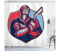 Player Holding Stick Shower Curtain
