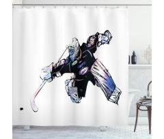 Goalkeeper Playing Game Shower Curtain