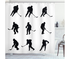 Black Player Silhouettes Shower Curtain