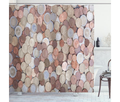 Euros and Cent Coins Shower Curtain