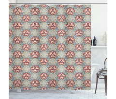 Oriental Flower Design Shower Curtain