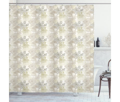 Chrysanthemum Motifs Shower Curtain