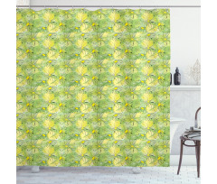 Doodle Daisy Branches Shower Curtain