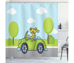 Puppy on the Road Shower Curtain