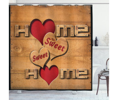Hearts Words Shower Curtain