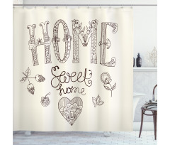 Flowers Heart Shower Curtain