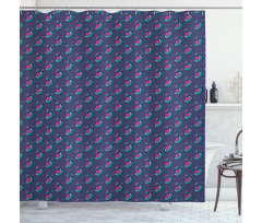 Alien Flying Device Doodle Shower Curtain
