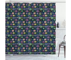 Hand Drawn Squares Shower Curtain