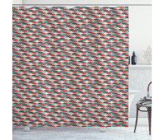 Geometric Mosaic Tile Shower Curtain