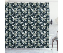 Retro Peonies Shower Curtain