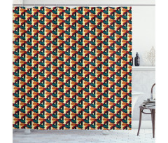 Polygonal Vivid Mesh Shower Curtain