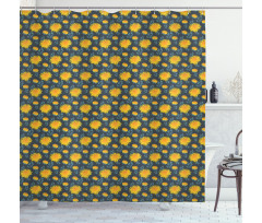 Yellow Chrysanthemum Shower Curtain
