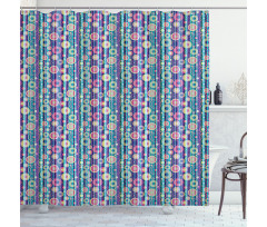 Stripes Circles Party Shower Curtain
