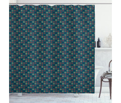 Circles and Stars Shower Curtain