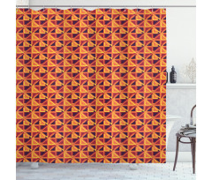 Warm Toned Triangles Shower Curtain