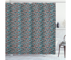 Triangle Shapes Mosaic Shower Curtain