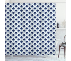 Blue Toned Ikat Modern Shower Curtain