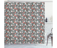 Rustic Flowers Pattern Shower Curtain