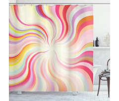 Wavy Lines Sixties Shower Curtain