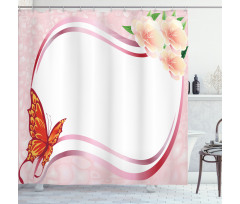 Abstract Floral Pink Shower Curtain
