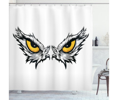 Angry Gaze of Bird of Prey Shower Curtain