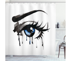 Dramatic Look of a Woman Shower Curtain