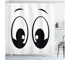 Surprised Cartoon Character Shower Curtain