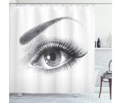 Pencil Drawing Style Art Shower Curtain