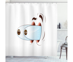 Goofy Surprised Character Shower Curtain