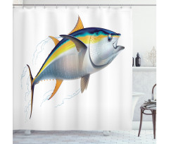 Realistic Yellowfin Tuna Shower Curtain