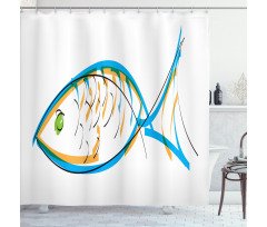 Aquarium Animal Drawing Shower Curtain