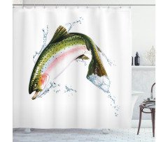 Salmon Photorealistic Art Shower Curtain